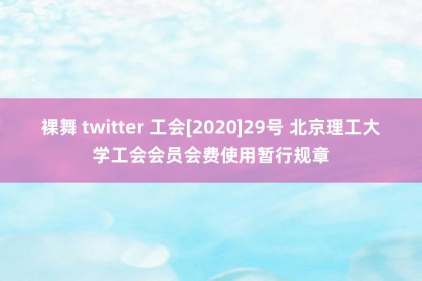 裸舞 twitter 工会[2020]29号 北京理工大学工会会员会费使用暂行规章