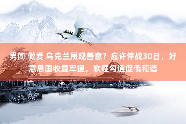 男同 做爱 乌克兰展现善意？应许停战30日，好意思国收复军援，软硬勾通促俄和谐