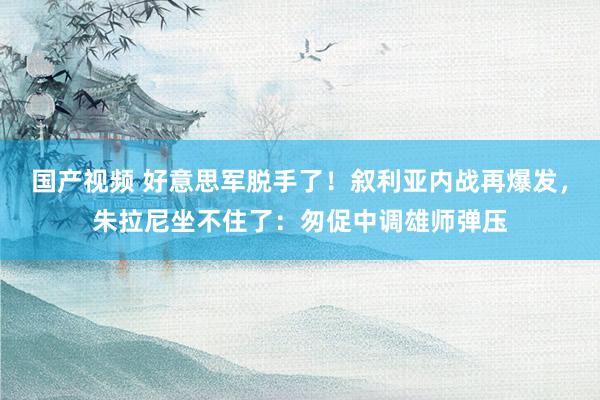 国产视频 好意思军脱手了！叙利亚内战再爆发，朱拉尼坐不住了：匆促中调雄师弹压