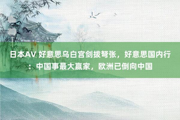 日本AV 好意思乌白宫剑拔弩张，好意思国内行：中国事最大赢家，欧洲已倒向中国