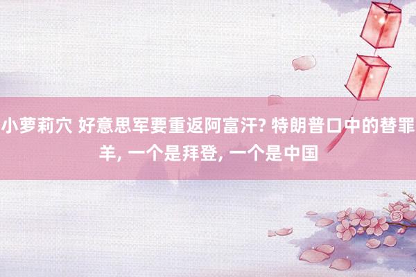 小萝莉穴 好意思军要重返阿富汗? 特朗普口中的替罪羊, 一个是拜登, 一个是中国