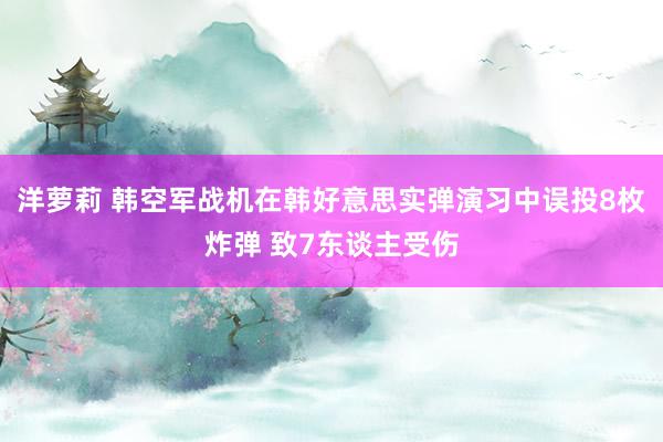 洋萝莉 韩空军战机在韩好意思实弹演习中误投8枚炸弹 致7东谈主受伤