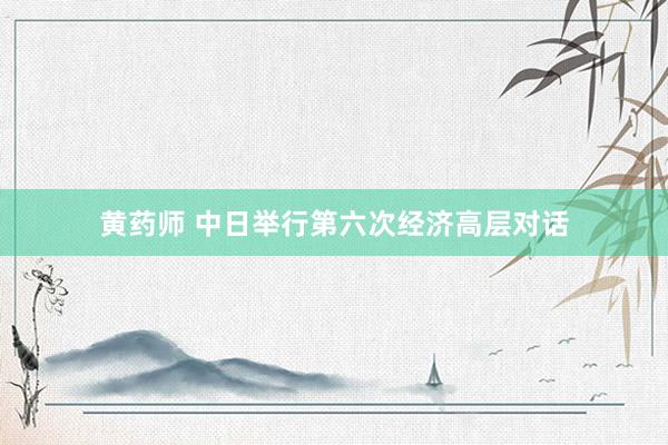 黄药师 中日举行第六次经济高层对话