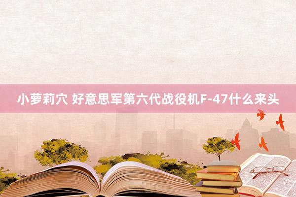 小萝莉穴 好意思军第六代战役机F-47什么来头