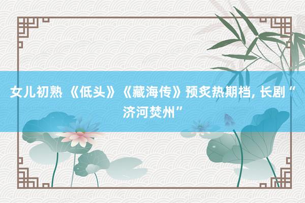 女儿初熟 《低头》《藏海传》预炙热期档, 长剧“济河焚州”
